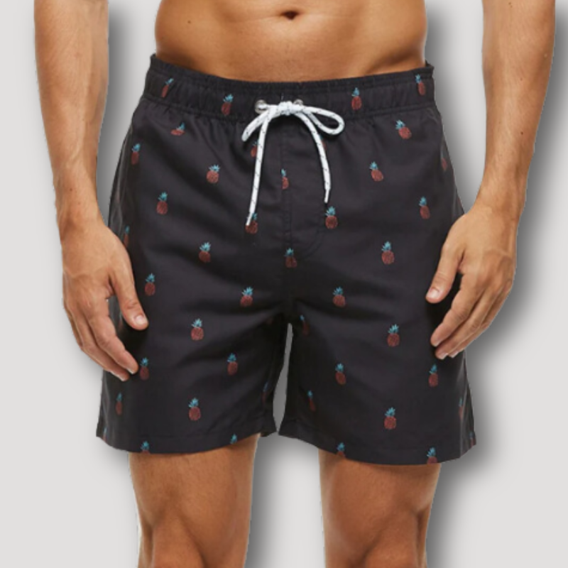 Summer Beachwear Drawstring Swim Board Shorts for Men