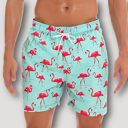 Summer Beachwear Drawstring Swim Board Shorts for Men