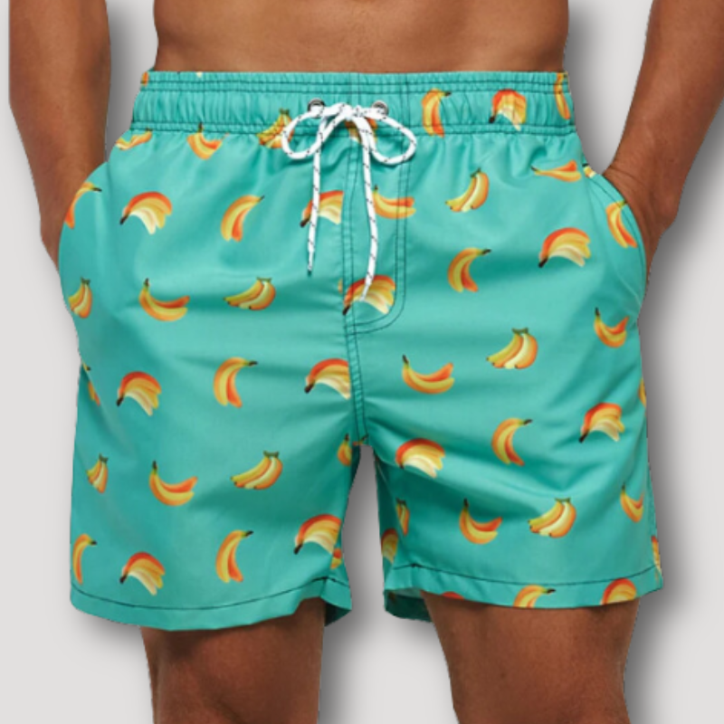 Summer Beachwear Drawstring Swim Board Shorts for Men