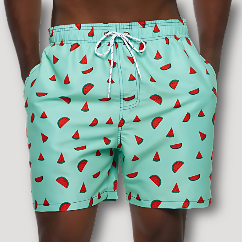 Summer Beachwear Drawstring Swim Board Shorts for Men