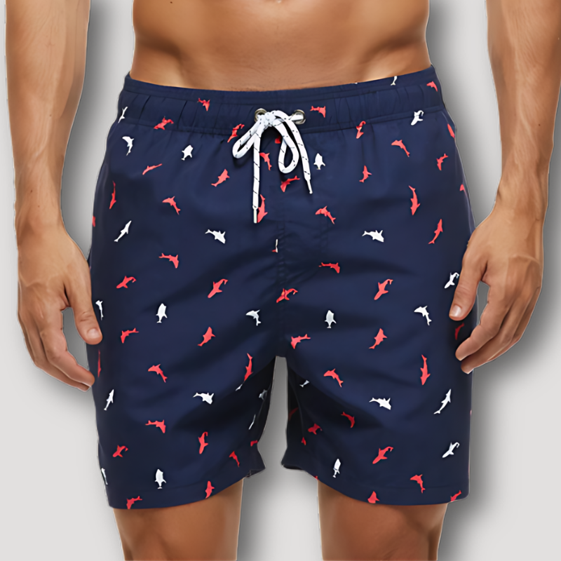 Summer Beachwear Drawstring Swim Board Shorts for Men