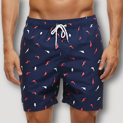 Summer Beachwear Drawstring Swim Board Shorts for Men