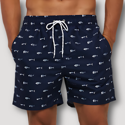 Summer Beachwear Drawstring Swim Board Shorts for Men