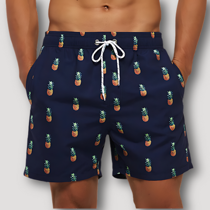 Summer Beachwear Drawstring Swim Board Shorts for Men