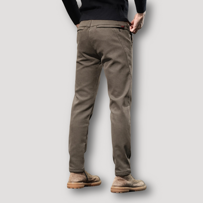 Colored Slim Fit Straight Leg Casual Trousers for Men