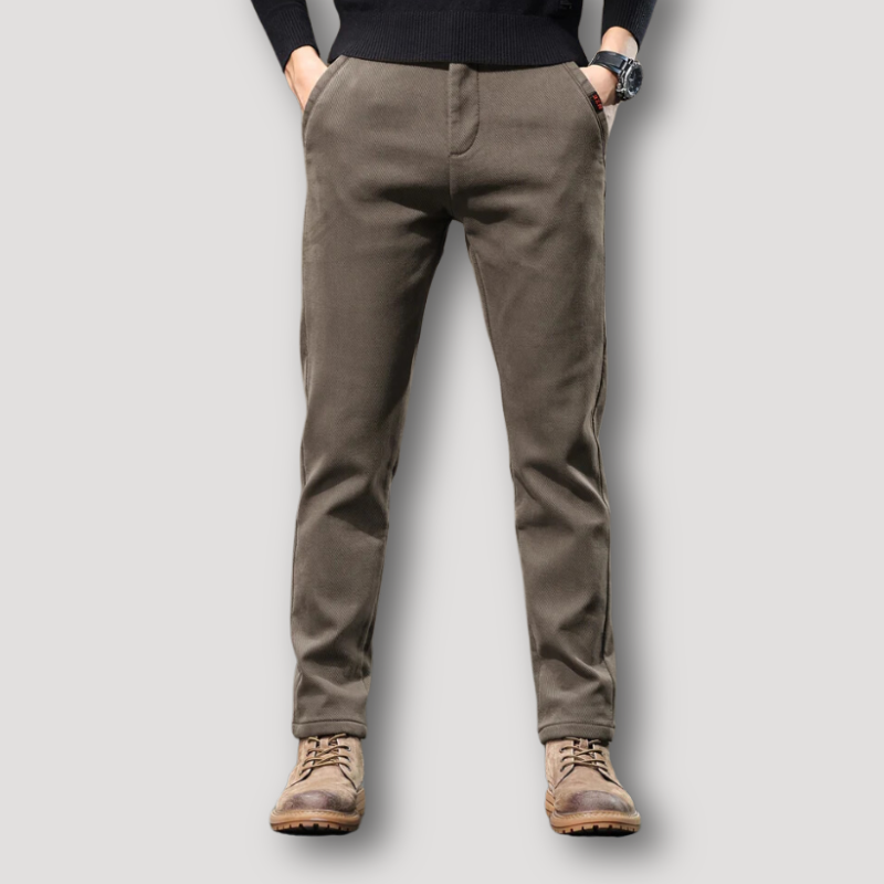 Colored Slim Fit Straight Leg Casual Trousers for Men