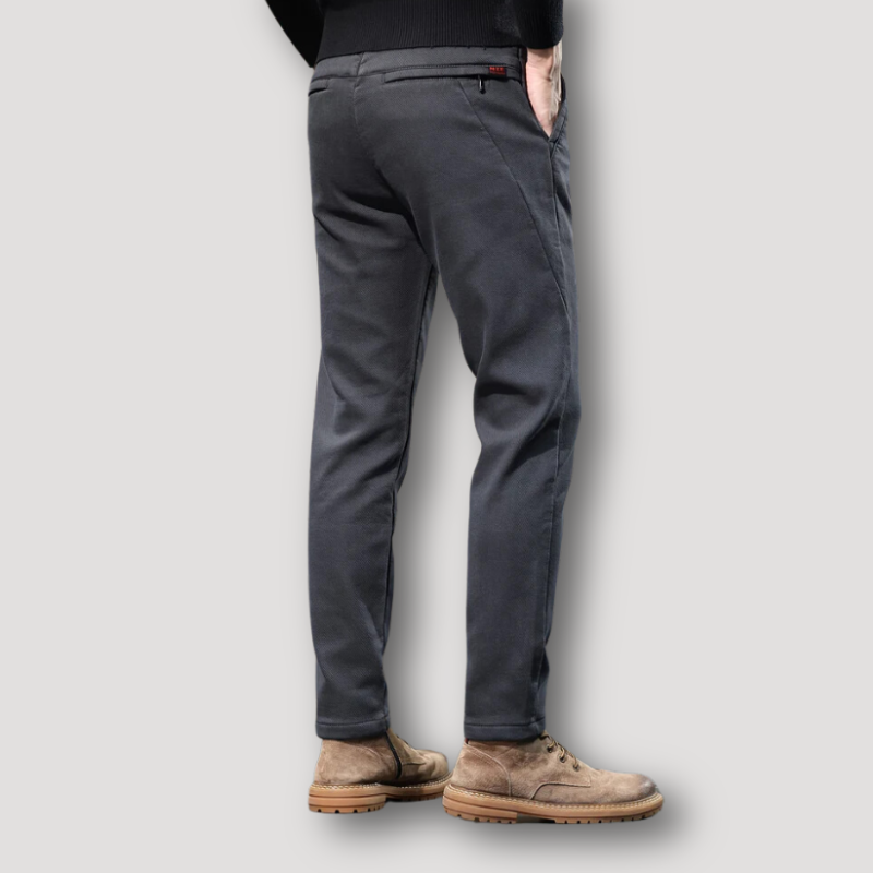 Colored Slim Fit Straight Leg Casual Trousers for Men