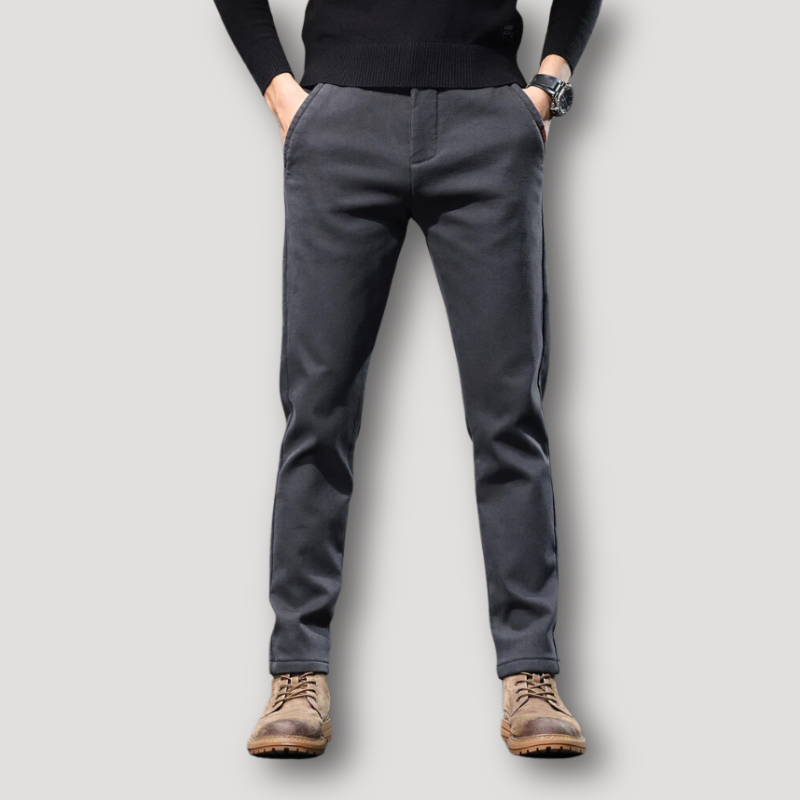 Colored Slim Fit Straight Leg Casual Trousers for Men