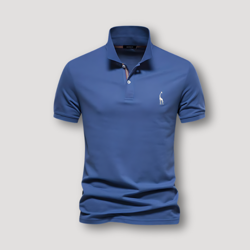 Solid Color Deer Embroidered Short Sleeve Polo Shirts on Men