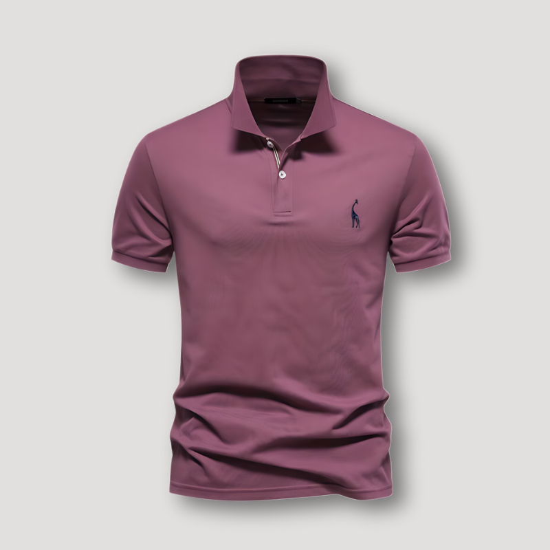 Solid Color Deer Embroidered Short Sleeve Polo Shirts on Men