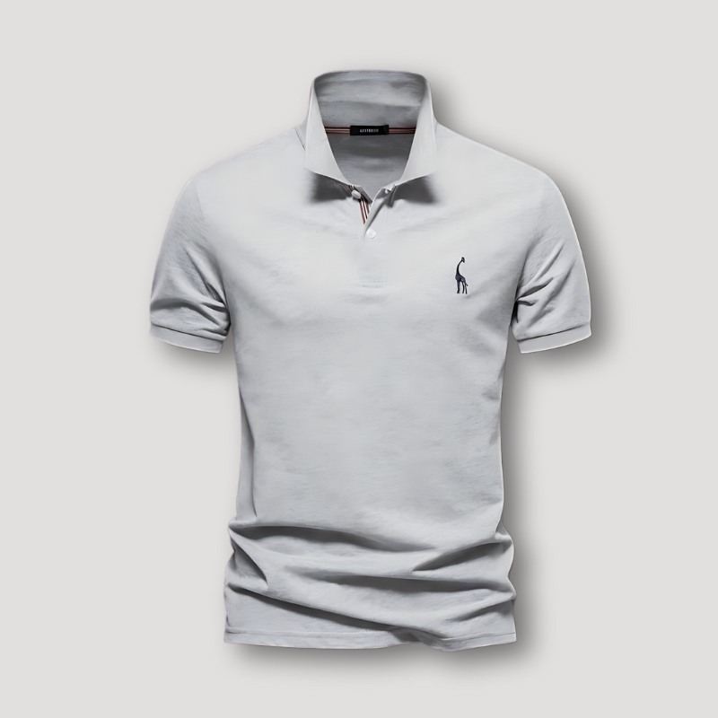 Solid Color Deer Embroidered Short Sleeve Polo Shirts on Men