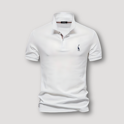 Solid Color Deer Embroidered Short Sleeve Polo Shirts on Men