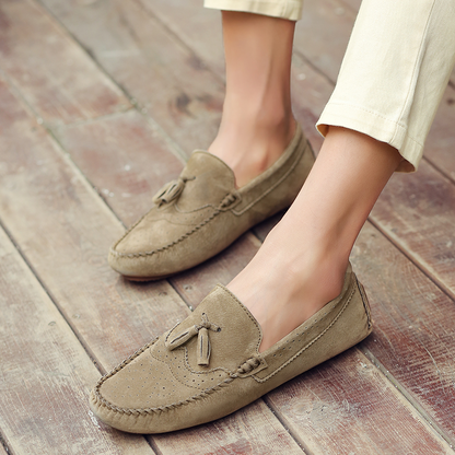 Casual Slip On Suede Beige Loafers