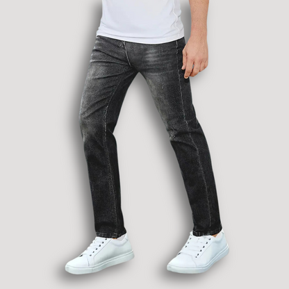 Casual High Street Washed Faded Denim Slim Fit Jeans