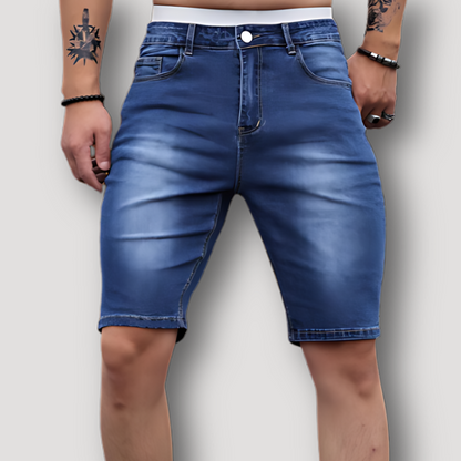 Faded Washed Skinny Stretch Summer Denim Shorts Guys