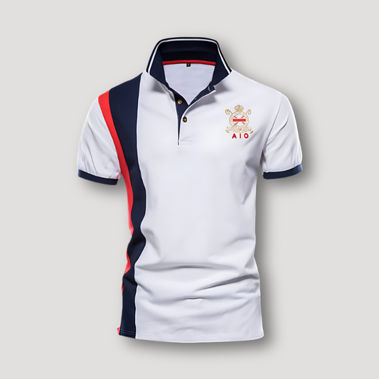 AIO Embroidery Badge Short Sleeve Mens Polo T Shirt Sale