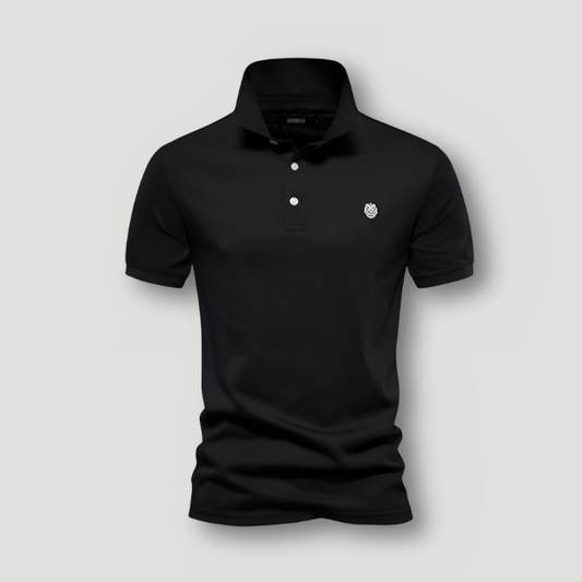 Solid Short Sleeve Slim Fit Polo Shirt on Men