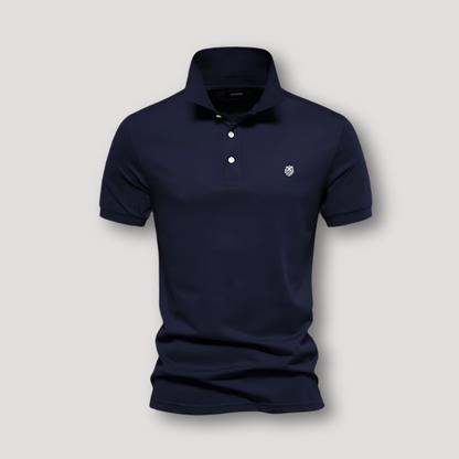 Solid Short Sleeve Slim Fit Polo Shirt on Men