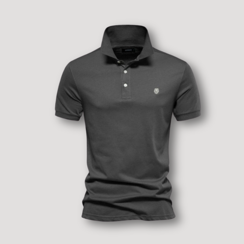 Solid Short Sleeve Slim Fit Polo Shirt on Men