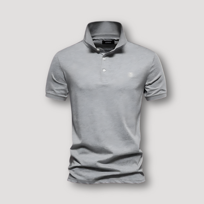 Solid Short Sleeve Slim Fit Polo Shirt on Men