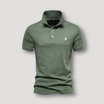 Solid Short Sleeve Slim Fit Polo Shirt on Men