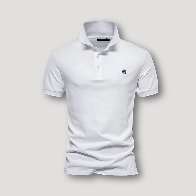 Solid Short Sleeve Slim Fit Polo Shirt on Men