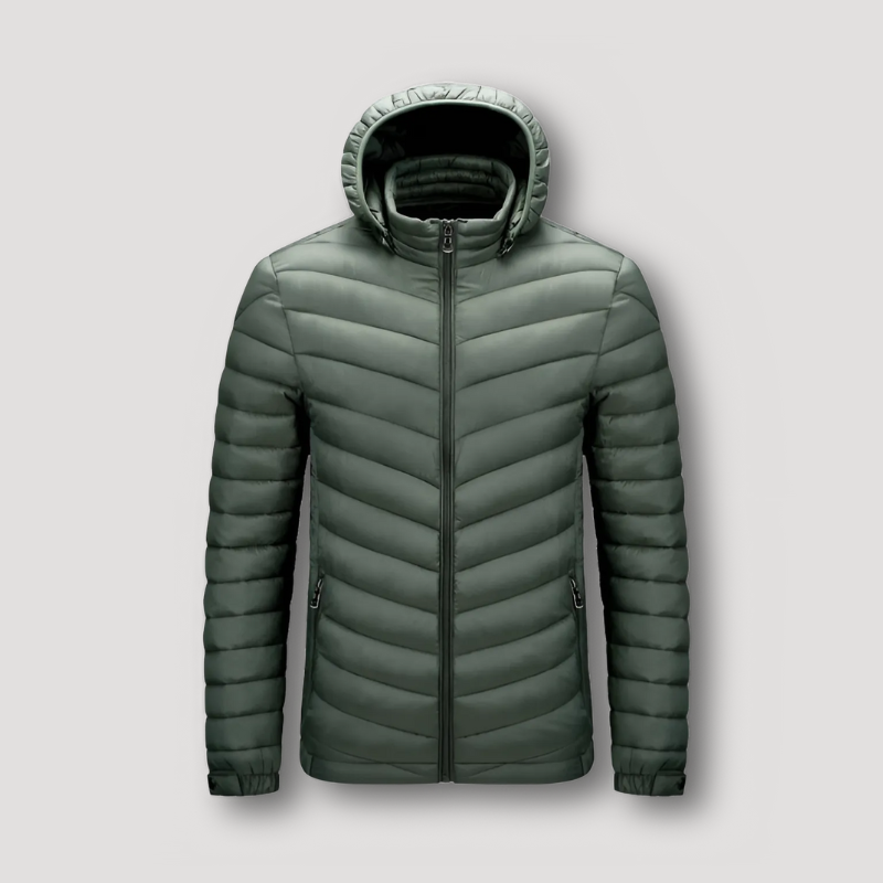 Lightweight Quilted Hooded Puffer Jacket for Men