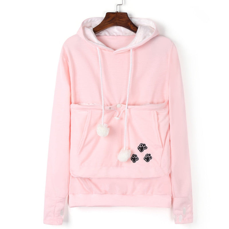 Cat Lovers Hoodie With Cuddle Pouch – Women’s Casual Hooded Sweatshirt
