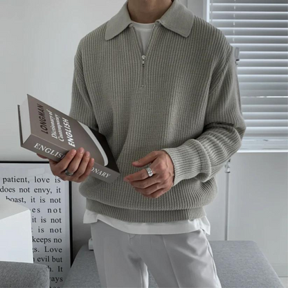 Ribbed Knit Quarter Zip Sweater in Australia