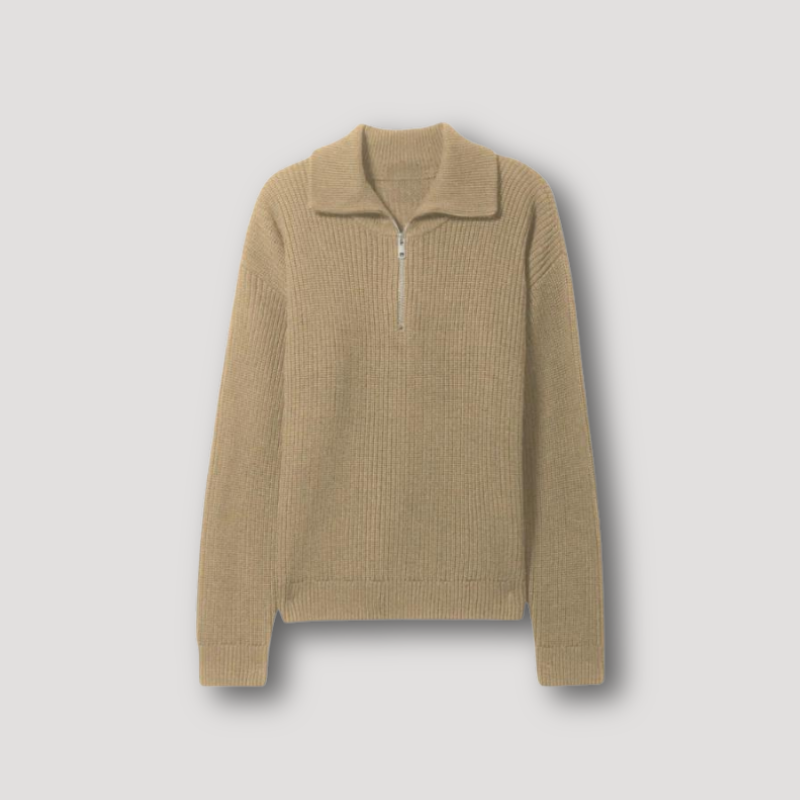 Ribbed Knit Quarter Zip Sweater in Australia