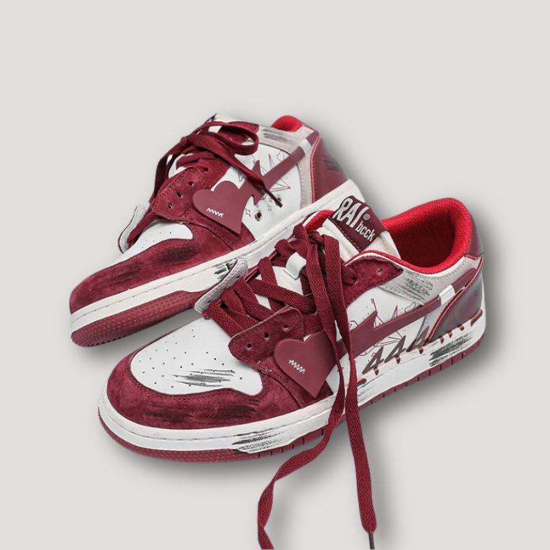 4444X Red Heart Red Sneakers Sale