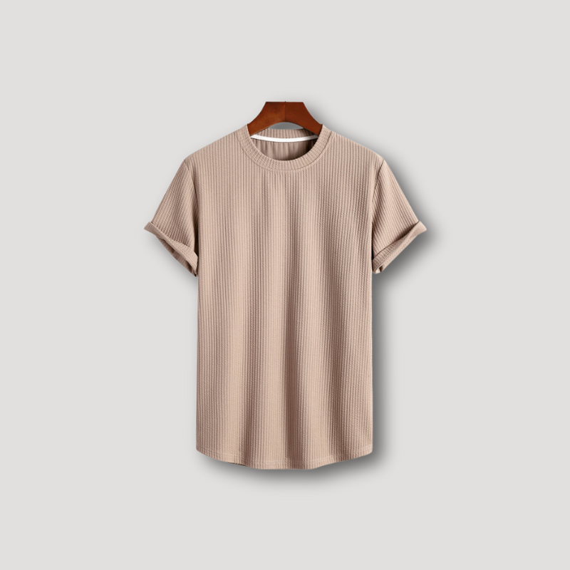 Ribbed Slim Fit Plain T Shirt Men