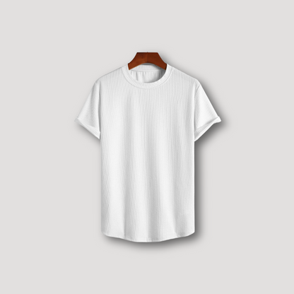 Ribbed Slim Fit Plain T Shirt Men