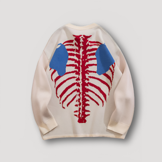 Anatomical Skeleton Pullover Sweater Oversized