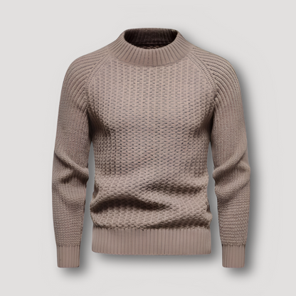 Ribbed Waffle Knit Slim Fit Sweaters for Men