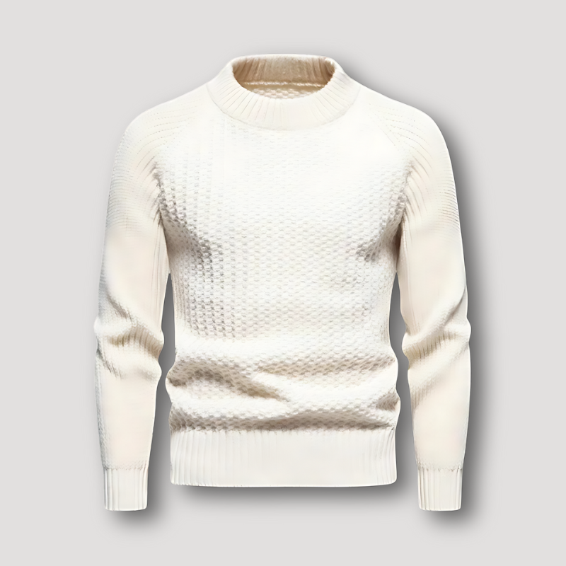 Ribbed Waffle Knit Slim Fit Sweaters for Men