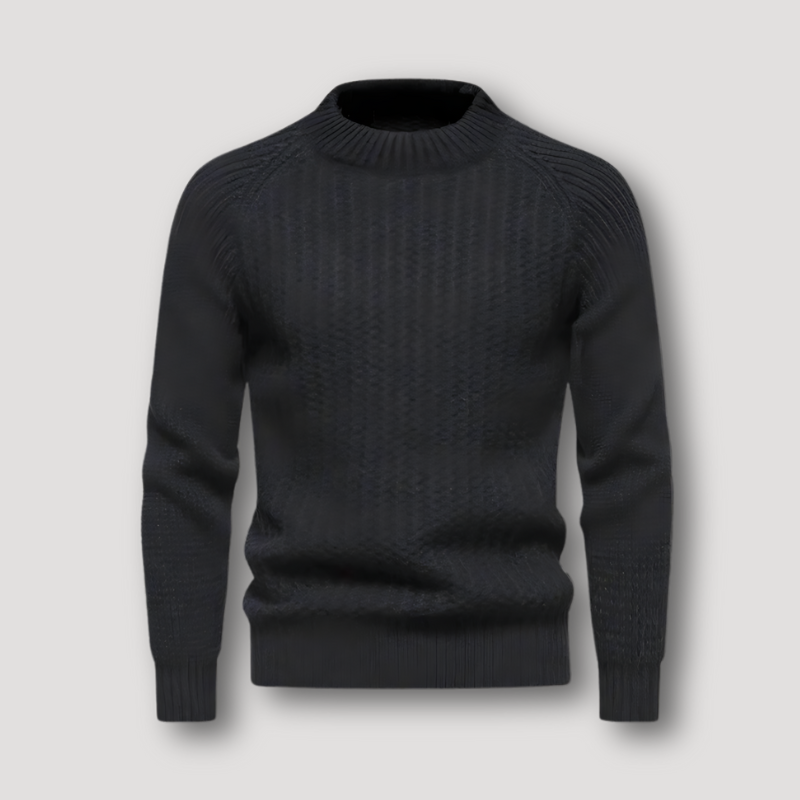 Ribbed Waffle Knit Slim Fit Sweaters for Men