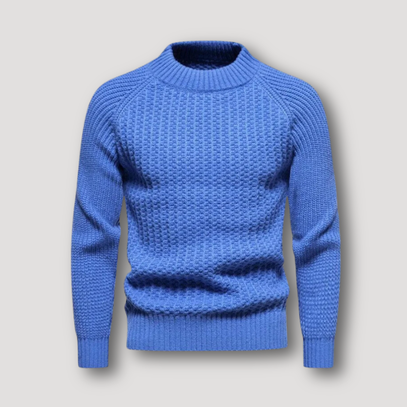 Ribbed Waffle Knit Slim Fit Sweaters for Men