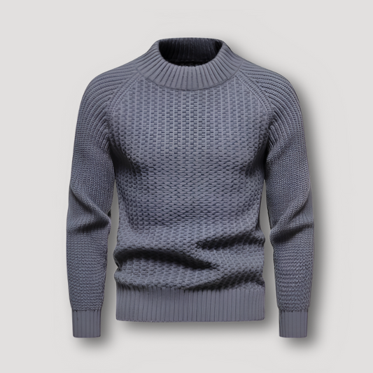 Ribbed Waffle Knit Slim Fit Sweaters for Men