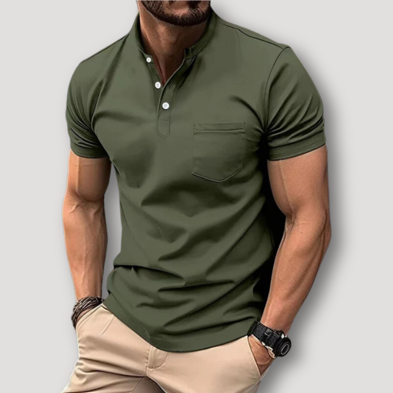 Slim fit henley fashion short sleeve