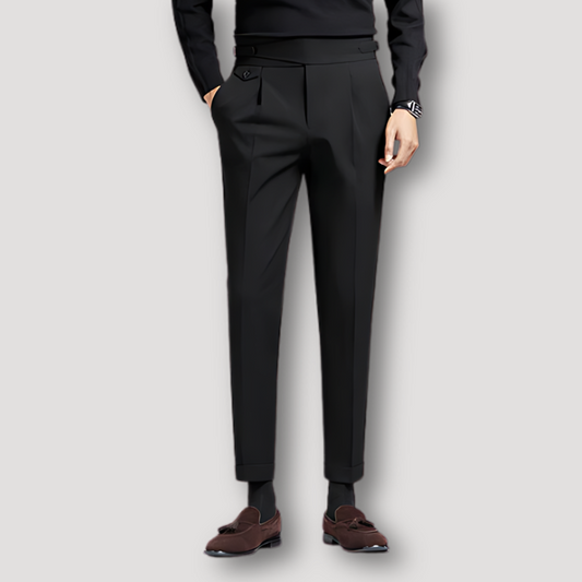 Casual Business Slim Fit Pleated Chino Pants Man