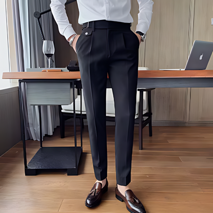 Casual Business Slim Fit Pleated Chino Pants Man