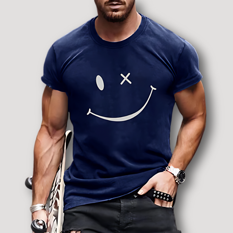 Smiley Face Graphic Tees Slim Fit T Shirt