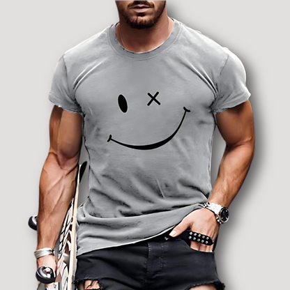 Smiley Face Graphic Tees Slim Fit T Shirt