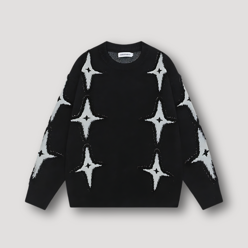 Sparkling Star Pullover Sweater Knit Men and Women