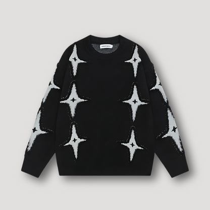 Sparkling Star Pullover Sweater Knit Men and Women