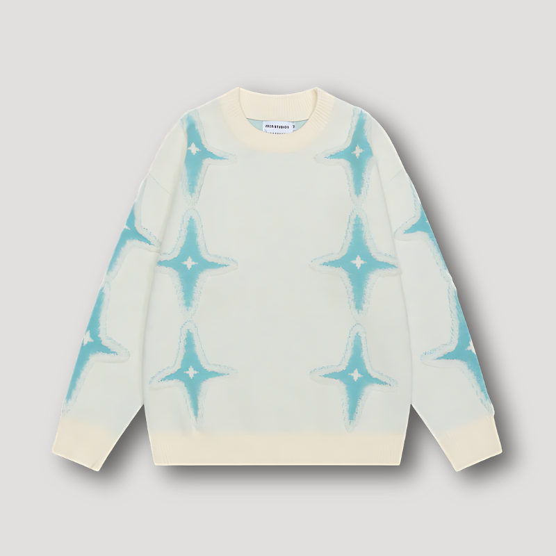 Sparkling Star Pullover Sweater Knit Men and Women