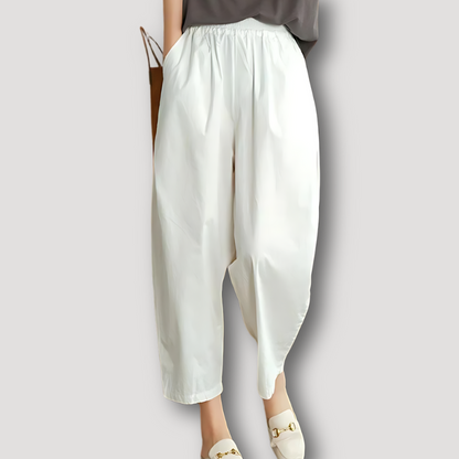 Women's Cropped Wide Leg High Waisted Pants