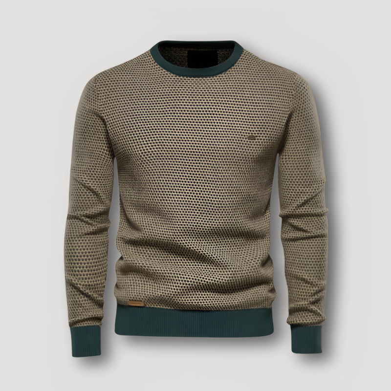 Honeycomb Knitted Cotton Sweatshirt Men Sale