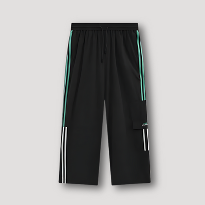 Casual Sweatpants Double Side Stripe Elastic Waist Wide Leg Pants Man